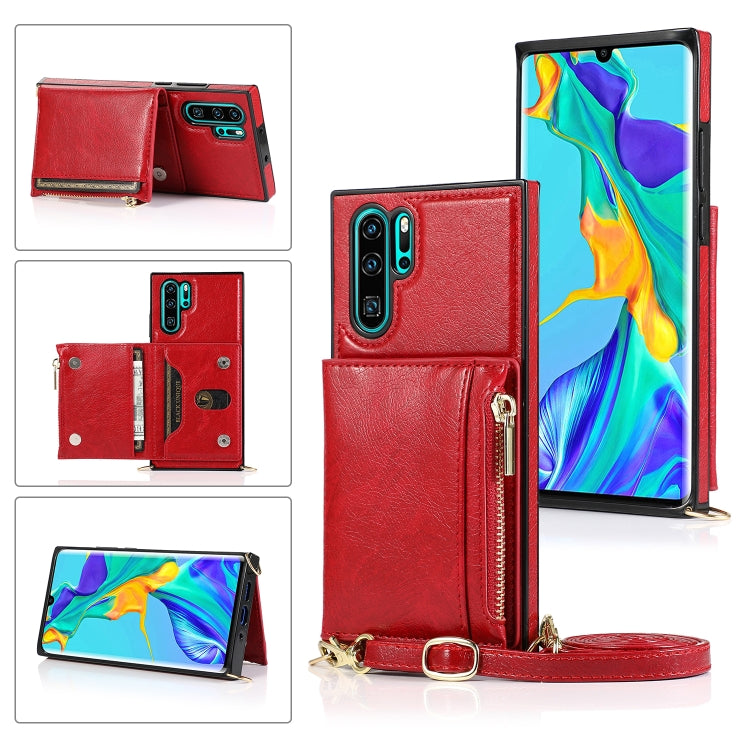 Square Zipper Wallet Bag TPU+PU Back Cover Case with Holder & Card Slots & Wallet & Cross-body Strap, For Huawei Mate 20, For Huawei Mate 20 Lite, For Huawei Mate 20 Pro, For Huawei Mate 30, For Huawei P30, For Huawei P30 Pro, For Huawei P30 Lite������...