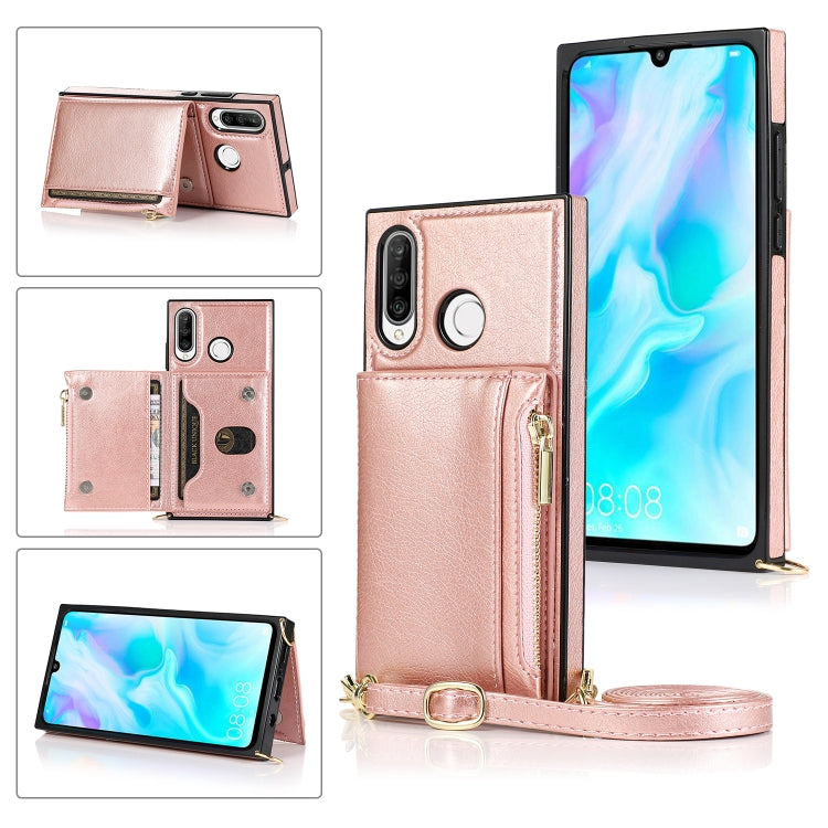 Square Zipper Wallet Bag TPU+PU Back Cover Case with Holder & Card Slots & Wallet & Cross-body Strap, For Huawei Mate 20, For Huawei Mate 20 Lite, For Huawei Mate 20 Pro, For Huawei Mate 30, For Huawei P30, For Huawei P30 Pro, For Huawei P30 Lite������...