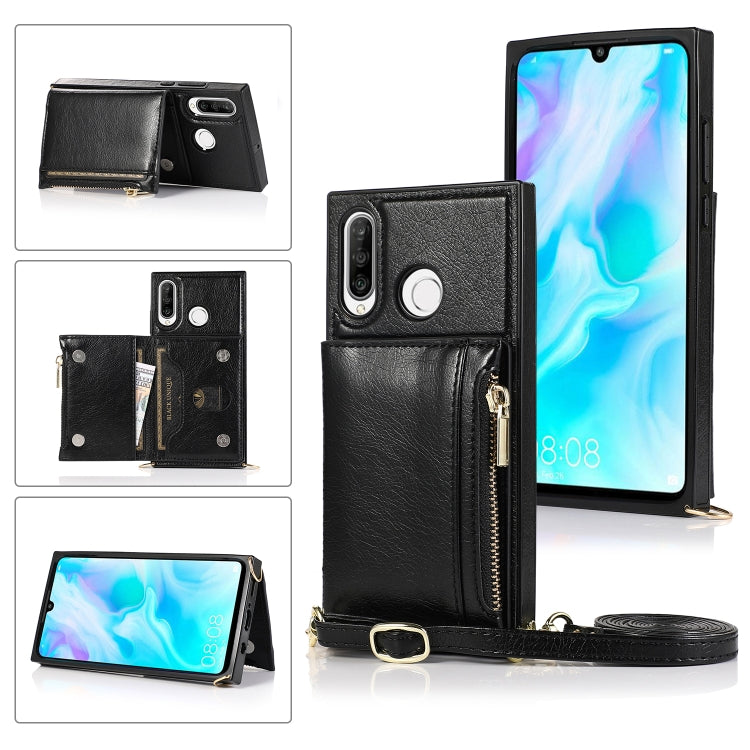 Square Zipper Wallet Bag TPU+PU Back Cover Case with Holder & Card Slots & Wallet & Cross-body Strap, For Huawei Mate 20, For Huawei Mate 20 Lite, For Huawei Mate 20 Pro, For Huawei Mate 30, For Huawei P30, For Huawei P30 Pro, For Huawei P30 Lite������...