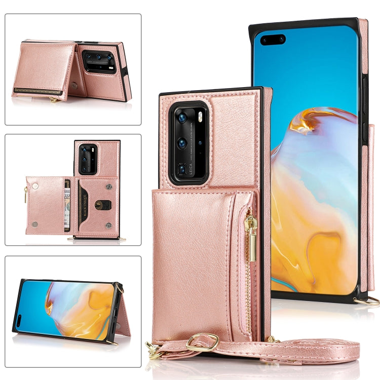 Square Zipper Wallet Bag TPU+PU Back Cover Case with Holder & Card Slots & Wallet & Cross-body Strap, For Huawei Mate 20, For Huawei Mate 20 Lite, For Huawei Mate 20 Pro, For Huawei Mate 30, For Huawei P30, For Huawei P30 Pro, For Huawei P30 Lite������...
