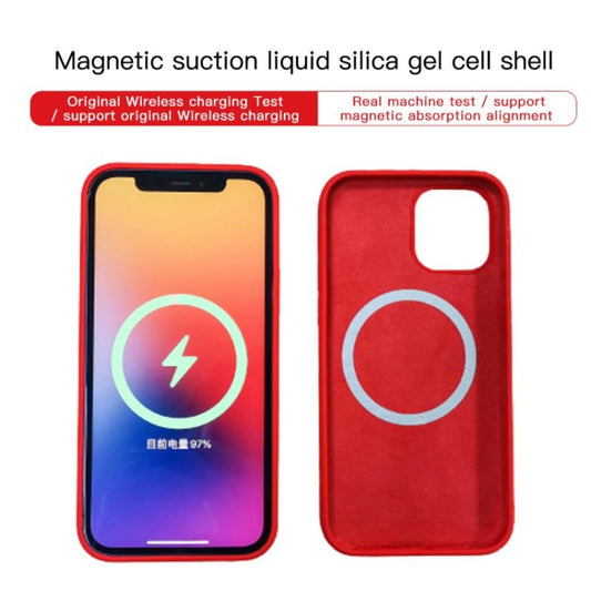 Magnetic Liquid Silicone Full Coverage Shockproof Case with Magsafe Charging Magnet