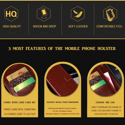 idewei Crazy Horse Texture Horizontal Flip Leather Case with Holder & Card Slots & Wallet
