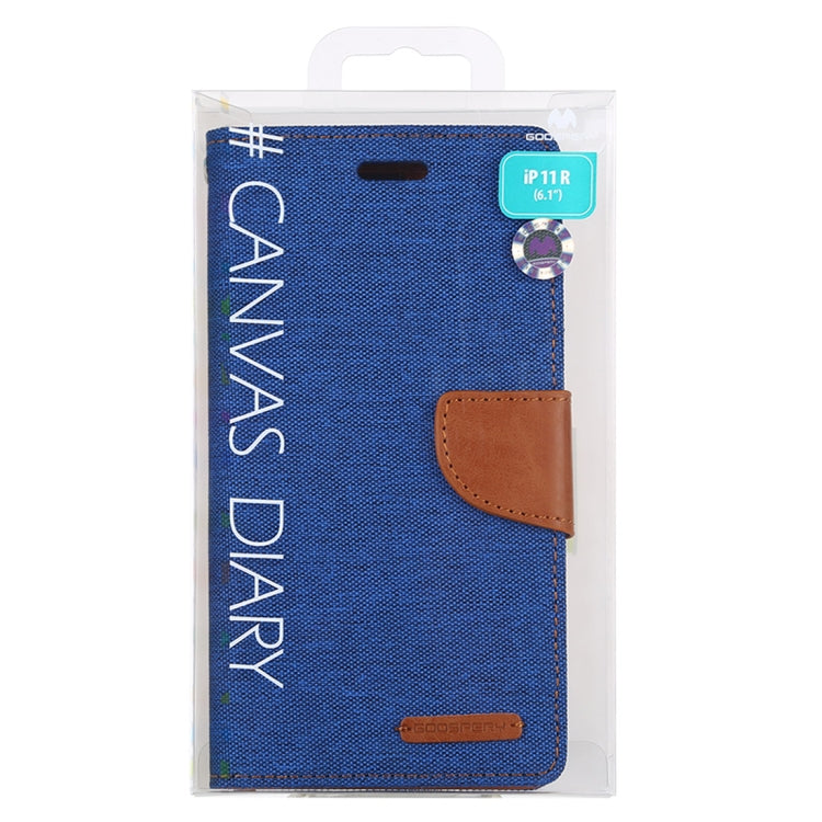 For iPhone 11 MERCURY GOOSPERY CANVAS DIARY Canvas Texture Horizontal Flip Leather Case with Card Slots & Wallet & Holder, For iPhone 11