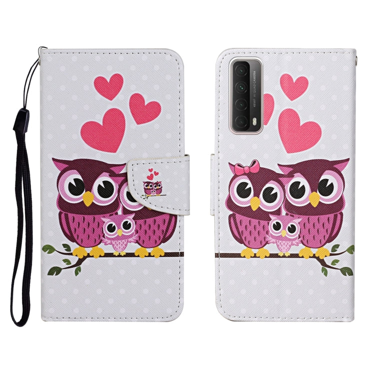 Colored Drawing Pattern Horizontal Flip Leather Case with Holder & Card Slots & Wallet, For Huawei P Smart 2021 / Y7a