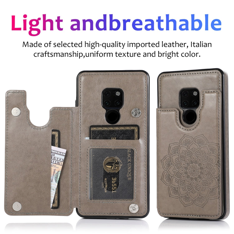 Double Buckle Mandala Pattern PU+TPU Protective Case with Card Slots & Holder & Photo Frame, For Huawei Mate 20, For Huawei Mate 20 Lite, For Huawei Mate 20 Pro, For Huawei Mate 30, For Huawei Mate 30 Pro, For Huawei P30, For Huawei P30 Lite�����������...