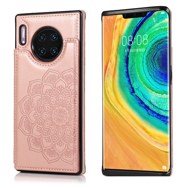 Double Buckle Mandala Pattern PU+TPU Protective Case with Card Slots & Holder & Photo Frame, For Huawei Mate 20, For Huawei Mate 20 Lite, For Huawei Mate 20 Pro, For Huawei Mate 30, For Huawei Mate 30 Pro, For Huawei P30, For Huawei P30 Lite�����������...