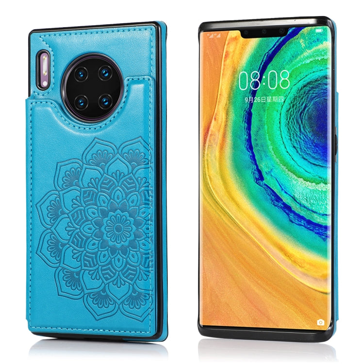 Double Buckle Mandala Pattern PU+TPU Protective Case with Card Slots & Holder & Photo Frame, For Huawei Mate 20, For Huawei Mate 20 Lite, For Huawei Mate 20 Pro, For Huawei Mate 30, For Huawei Mate 30 Pro, For Huawei P30, For Huawei P30 Lite�����������...