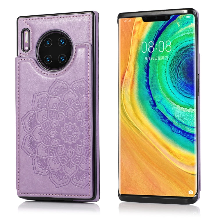 Double Buckle Mandala Pattern PU+TPU Protective Case with Card Slots & Holder & Photo Frame, For Huawei Mate 20, For Huawei Mate 20 Lite, For Huawei Mate 20 Pro, For Huawei Mate 30, For Huawei Mate 30 Pro, For Huawei P30, For Huawei P30 Lite�����������...