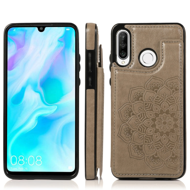 Double Buckle Mandala Pattern PU+TPU Protective Case with Card Slots & Holder & Photo Frame, For Huawei Mate 20, For Huawei Mate 20 Lite, For Huawei Mate 20 Pro, For Huawei Mate 30, For Huawei Mate 30 Pro, For Huawei P30, For Huawei P30 Lite�����������...