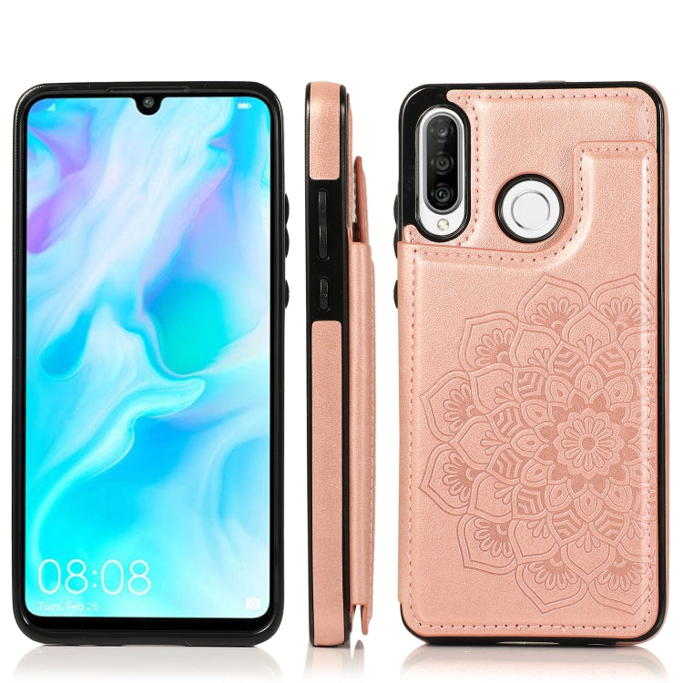 Double Buckle Mandala Pattern PU+TPU Protective Case with Card Slots & Holder & Photo Frame, For Huawei Mate 20, For Huawei Mate 20 Lite, For Huawei Mate 20 Pro, For Huawei Mate 30, For Huawei Mate 30 Pro, For Huawei P30, For Huawei P30 Lite�����������...