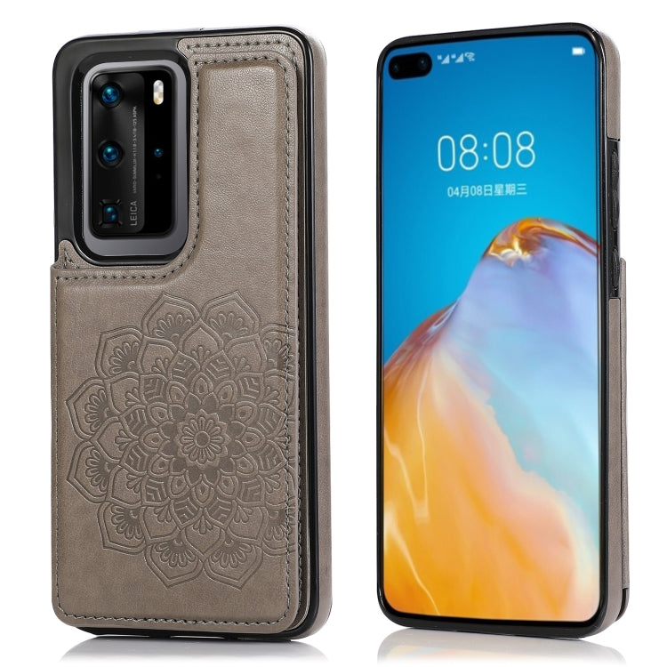 Double Buckle Mandala Pattern PU+TPU Protective Case with Card Slots & Holder & Photo Frame, For Huawei Mate 20, For Huawei Mate 20 Lite, For Huawei Mate 20 Pro, For Huawei Mate 30, For Huawei Mate 30 Pro, For Huawei P30, For Huawei P30 Lite�����������...