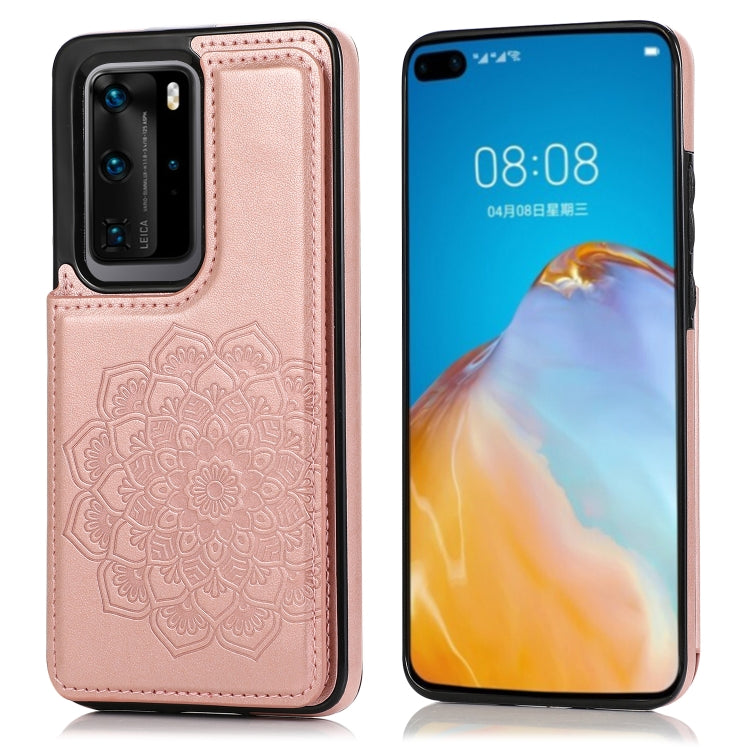 Double Buckle Mandala Pattern PU+TPU Protective Case with Card Slots & Holder & Photo Frame, For Huawei Mate 20, For Huawei Mate 20 Lite, For Huawei Mate 20 Pro, For Huawei Mate 30, For Huawei Mate 30 Pro, For Huawei P30, For Huawei P30 Lite�����������...