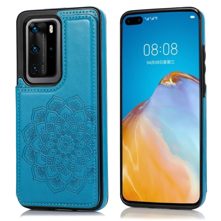 Double Buckle Mandala Pattern PU+TPU Protective Case with Card Slots & Holder & Photo Frame, For Huawei Mate 20, For Huawei Mate 20 Lite, For Huawei Mate 20 Pro, For Huawei Mate 30, For Huawei Mate 30 Pro, For Huawei P30, For Huawei P30 Lite�����������...