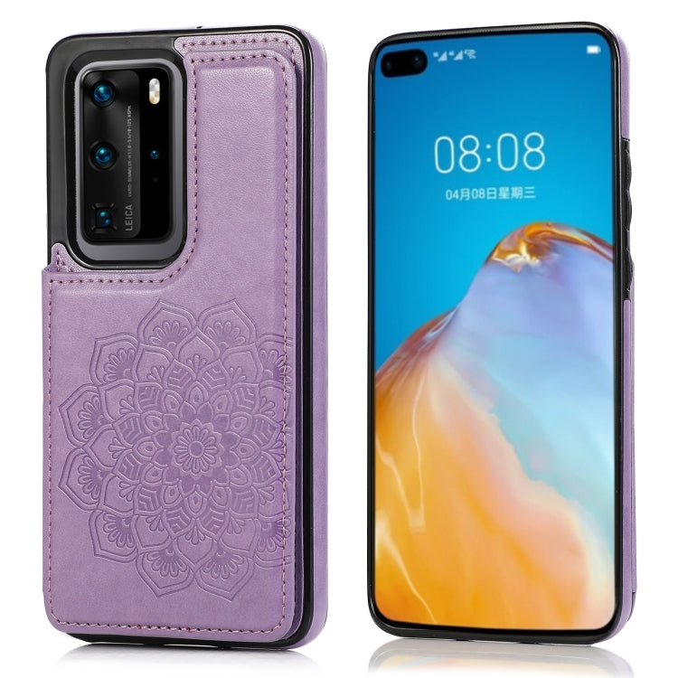 Double Buckle Mandala Pattern PU+TPU Protective Case with Card Slots & Holder & Photo Frame, For Huawei Mate 20, For Huawei Mate 20 Lite, For Huawei Mate 20 Pro, For Huawei Mate 30, For Huawei Mate 30 Pro, For Huawei P30, For Huawei P30 Lite�����������...