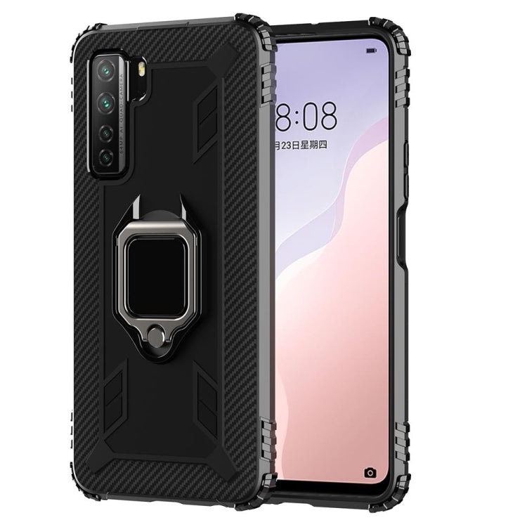 Carbon Fiber Protective Case with 360 Degree Rotating Ring Holder, For Huawei Nova 7 SE, For Samsung Galaxy S20 FE