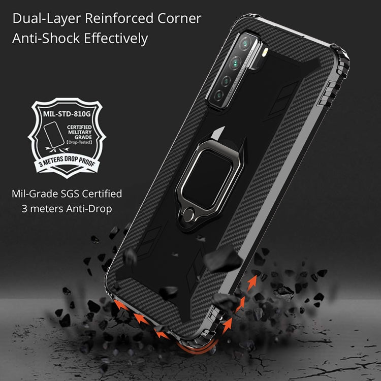 Carbon Fiber Protective Case with 360 Degree Rotating Ring Holder, For Huawei Nova 7 SE, For Samsung Galaxy S20 FE
