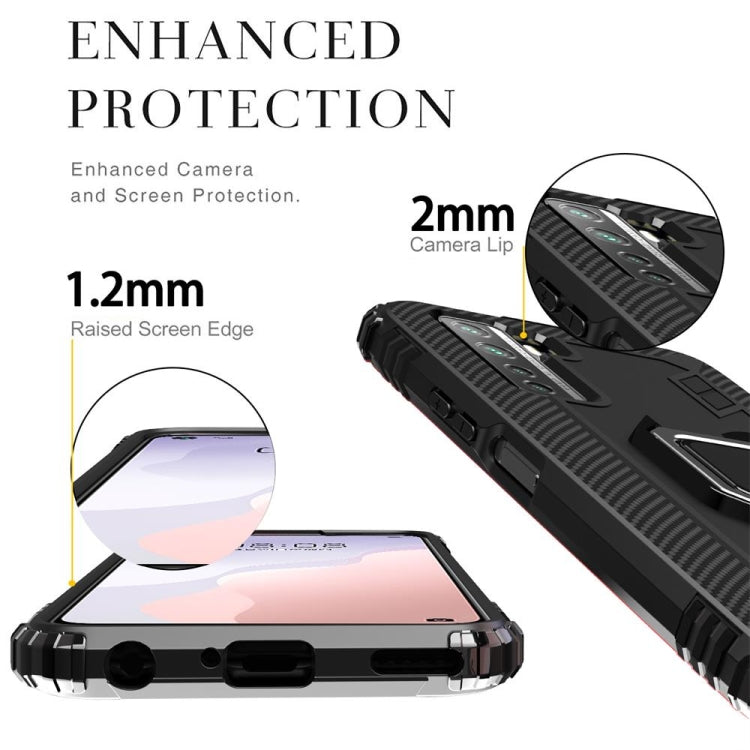 Carbon Fiber Protective Case with 360 Degree Rotating Ring Holder, For Huawei Nova 7 SE, For Samsung Galaxy S20 FE