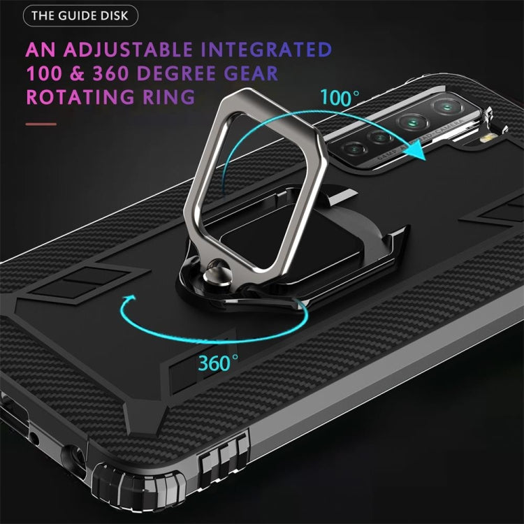 Carbon Fiber Protective Case with 360 Degree Rotating Ring Holder, For Huawei Nova 7 SE, For Samsung Galaxy S20 FE