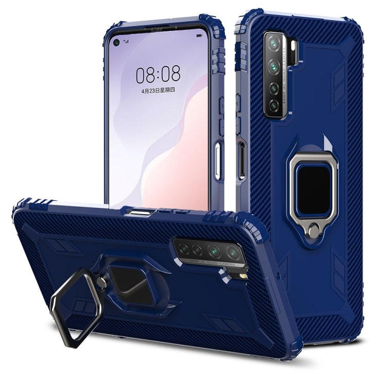 Carbon Fiber Protective Case with 360 Degree Rotating Ring Holder, For Huawei Nova 7 SE, For Samsung Galaxy S20 FE