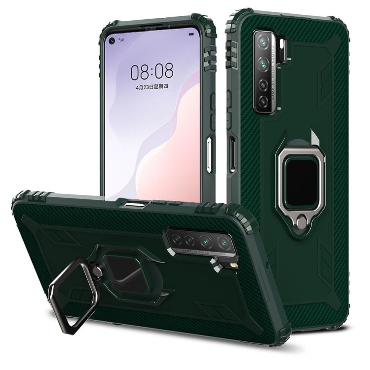 Carbon Fiber Protective Case with 360 Degree Rotating Ring Holder, For Huawei Nova 7 SE, For Samsung Galaxy S20 FE