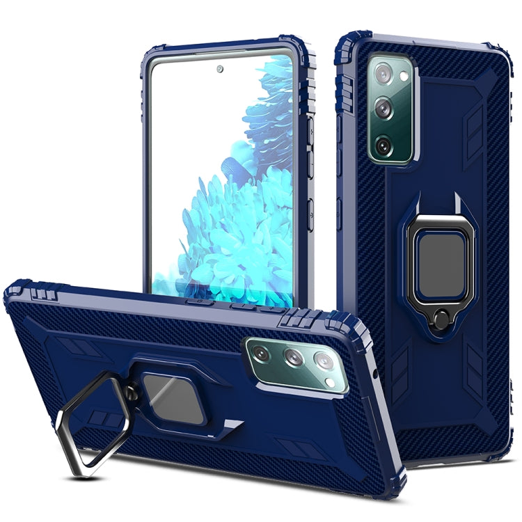 Carbon Fiber Protective Case with 360 Degree Rotating Ring Holder, For Huawei Nova 7 SE, For Samsung Galaxy S20 FE
