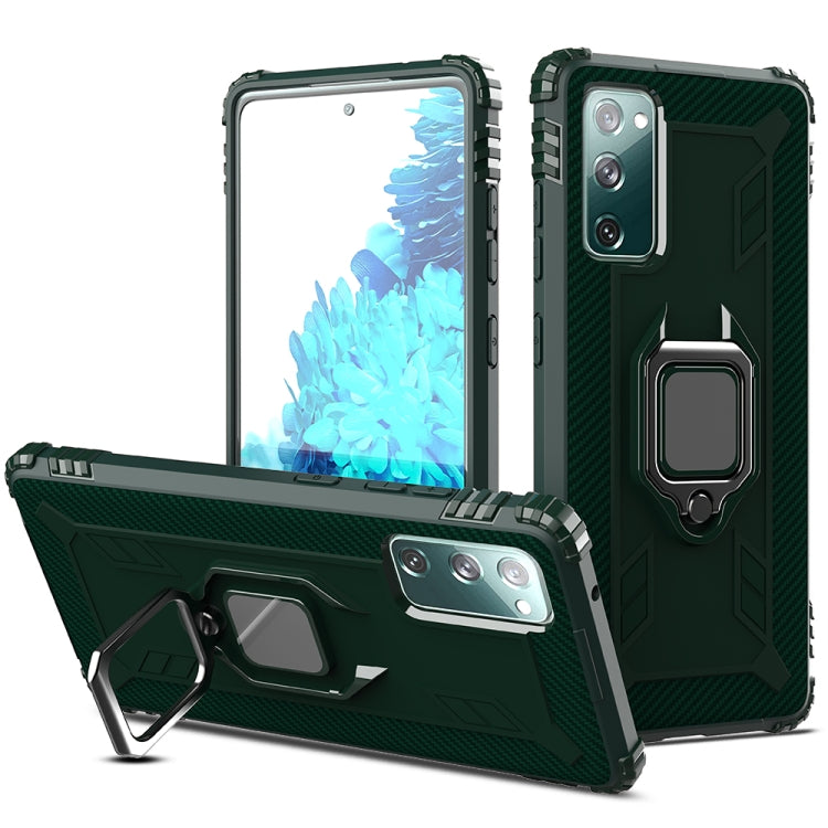Carbon Fiber Protective Case with 360 Degree Rotating Ring Holder, For Huawei Nova 7 SE, For Samsung Galaxy S20 FE