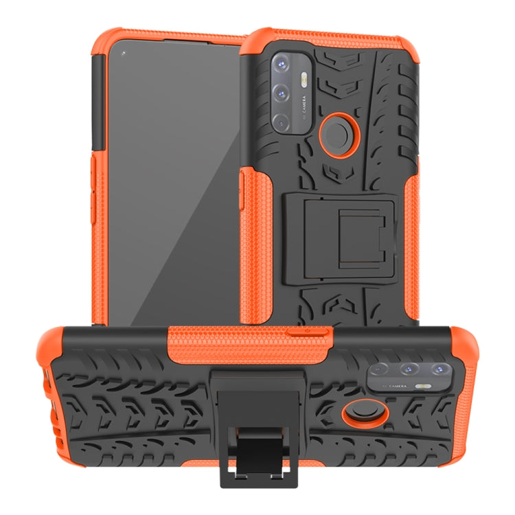 Tire Texture Shockproof TPU+PC Protective Case with Holder, For OPPO A53 / A32, For vivo Y50