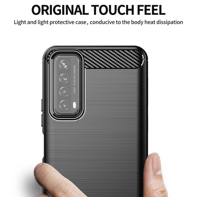 Brushed Texture Carbon Fiber TPU Case, For Huawei Mate 40, For Huawei P Smart 2021