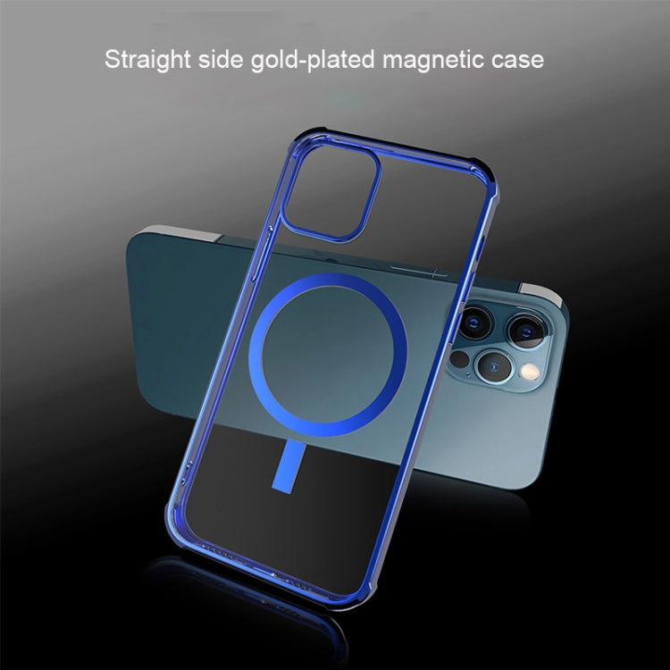 Straight Side Laser Plating Full Coverage Clear TPU Shockproof Magsafe Case