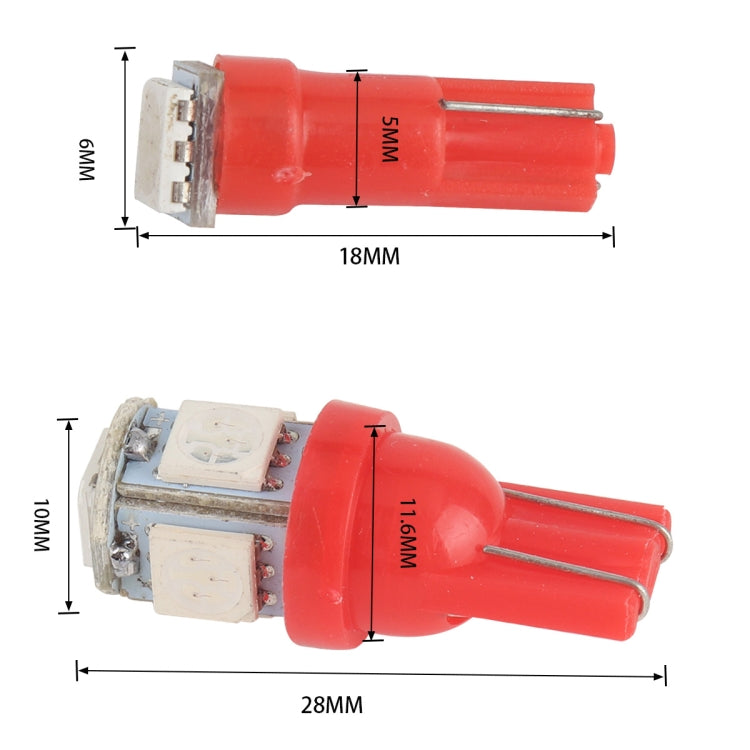 50 PCS T5 / T10 Car / Motorcycle Modification LED Turn Signal Light Clearance Lamp(Blue Light), A3606