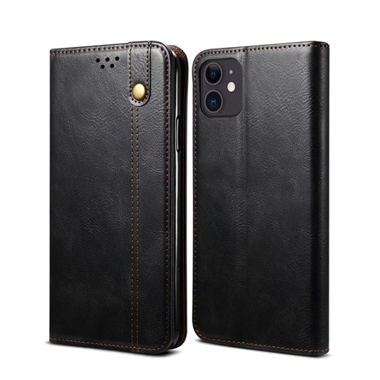 Simple Wax Crazy Horse Texture Horizontal Flip Leather Case with Card Slots & Wallet