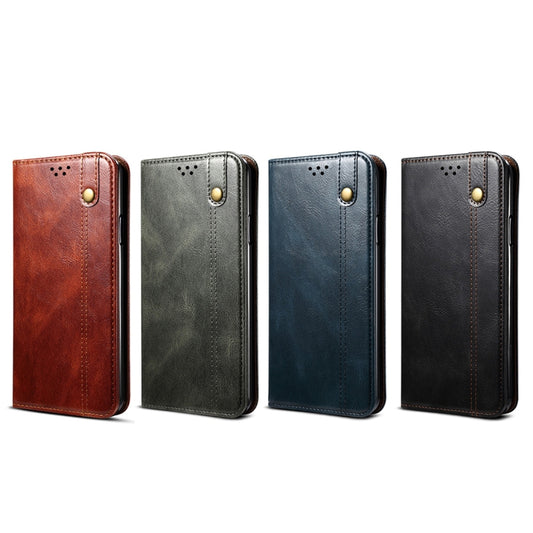 Simple Wax Crazy Horse Texture Horizontal Flip Leather Case with Card Slots & Wallet