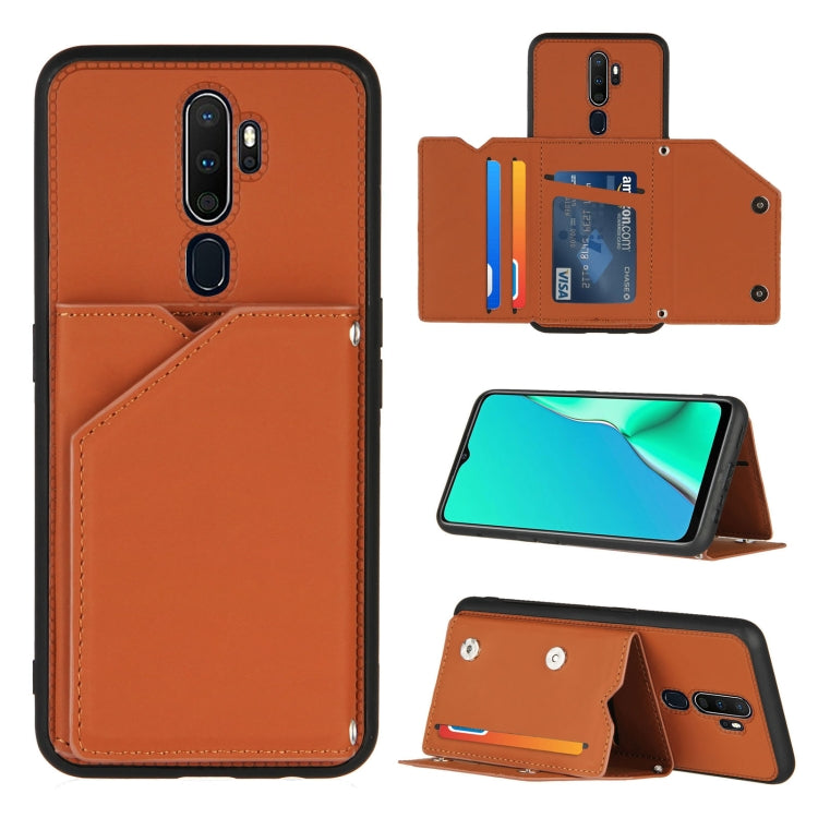 Skin Feel PU + TPU + PC Back Cover Shockproof Case with Card Slots & Holder & Photo Frame, For OPPO A9 2020, For OPPO A52 & A72 & A92, For OPPO A53, For OPPO F17, For OPPO F17 Pro & A93, For OPPO Realme 6, For OPPO Realme C3, For vivo Y17 & Y15 & Y12