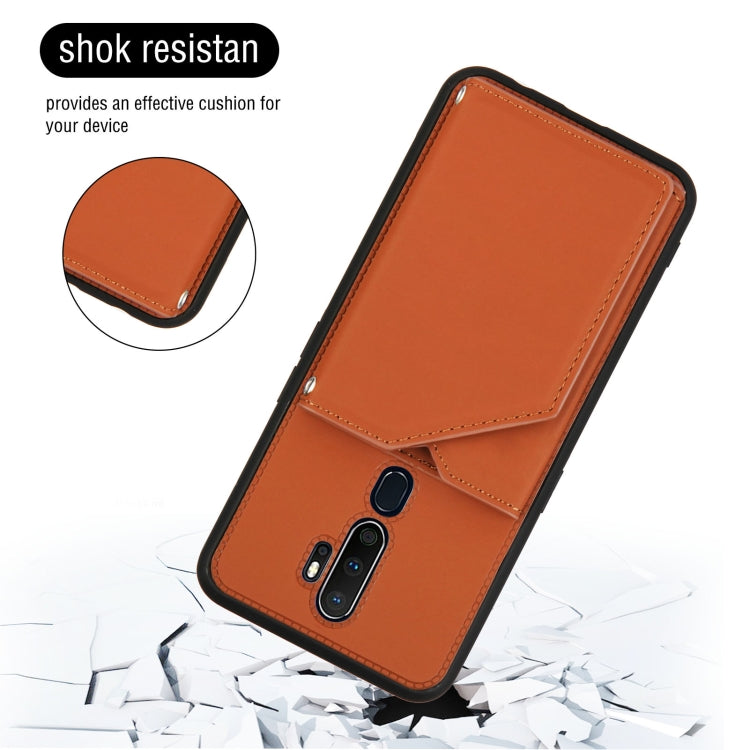 Skin Feel PU + TPU + PC Back Cover Shockproof Case with Card Slots & Holder & Photo Frame, For OPPO A9 2020, For OPPO A52 & A72 & A92, For OPPO A53, For OPPO F17, For OPPO F17 Pro & A93, For OPPO Realme 6, For OPPO Realme C3, For vivo Y17 & Y15 & Y12