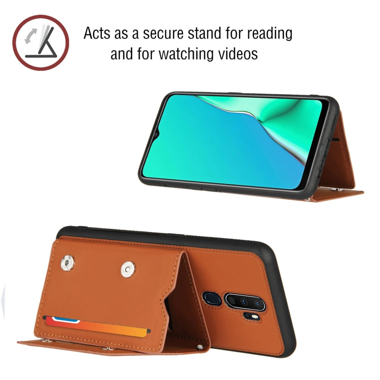 Skin Feel PU + TPU + PC Back Cover Shockproof Case with Card Slots & Holder & Photo Frame, For OPPO A9 2020, For OPPO A52 & A72 & A92, For OPPO A53, For OPPO F17, For OPPO F17 Pro & A93, For OPPO Realme 6, For OPPO Realme C3, For vivo Y17 & Y15 & Y12