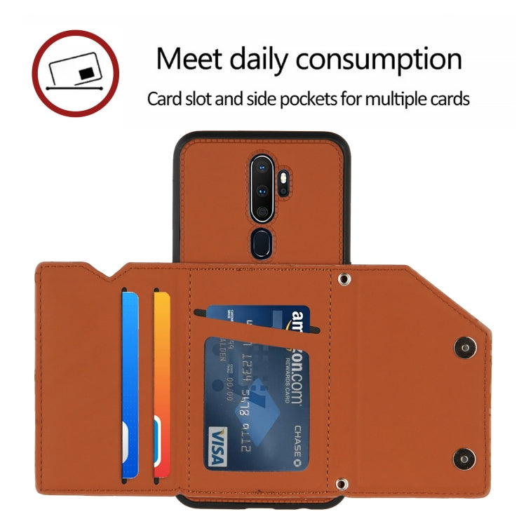 Skin Feel PU + TPU + PC Back Cover Shockproof Case with Card Slots & Holder & Photo Frame, For OPPO A9 2020, For OPPO A52 & A72 & A92, For OPPO A53, For OPPO F17, For OPPO F17 Pro & A93, For OPPO Realme 6, For OPPO Realme C3, For vivo Y17 & Y15 & Y12