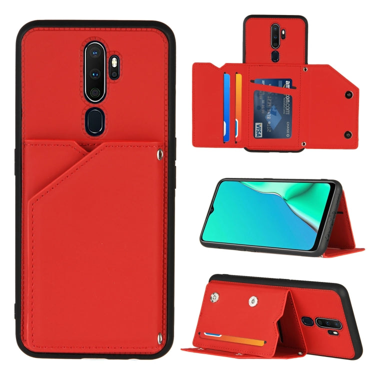Skin Feel PU + TPU + PC Back Cover Shockproof Case with Card Slots & Holder & Photo Frame, For OPPO A9 2020, For OPPO A52 & A72 & A92, For OPPO A53, For OPPO F17, For OPPO F17 Pro & A93, For OPPO Realme 6, For OPPO Realme C3, For vivo Y17 & Y15 & Y12