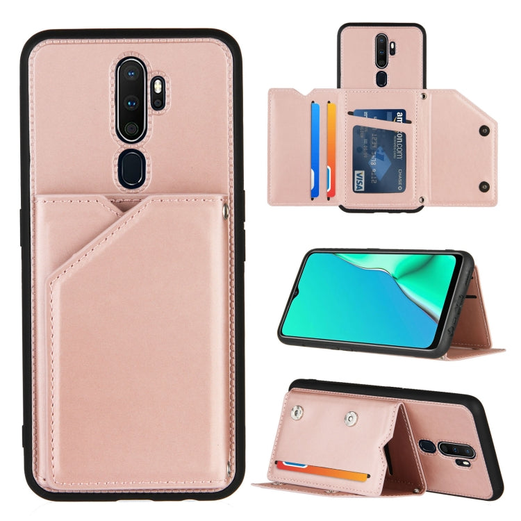 Skin Feel PU + TPU + PC Back Cover Shockproof Case with Card Slots & Holder & Photo Frame, For OPPO A9 2020, For OPPO A52 & A72 & A92, For OPPO A53, For OPPO F17, For OPPO F17 Pro & A93, For OPPO Realme 6, For OPPO Realme C3, For vivo Y17 & Y15 & Y12