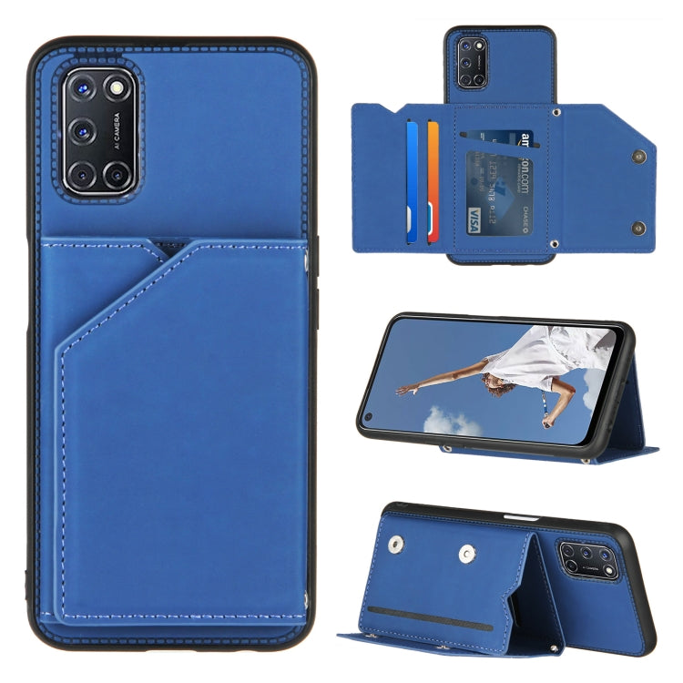 Skin Feel PU + TPU + PC Back Cover Shockproof Case with Card Slots & Holder & Photo Frame, For OPPO A9 2020, For OPPO A52 & A72 & A92, For OPPO A53, For OPPO F17, For OPPO F17 Pro & A93, For OPPO Realme 6, For OPPO Realme C3, For vivo Y17 & Y15 & Y12