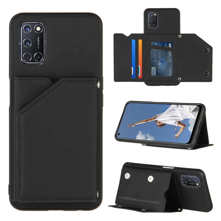 Skin Feel PU + TPU + PC Back Cover Shockproof Case with Card Slots & Holder & Photo Frame, For OPPO A9 2020, For OPPO A52 & A72 & A92, For OPPO A53, For OPPO F17, For OPPO F17 Pro & A93, For OPPO Realme 6, For OPPO Realme C3, For vivo Y17 & Y15 & Y12