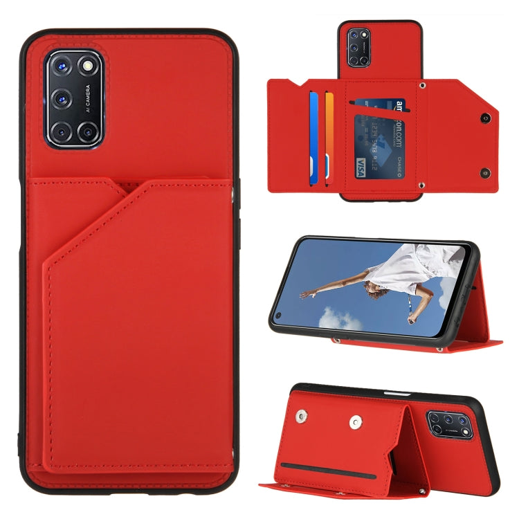 Skin Feel PU + TPU + PC Back Cover Shockproof Case with Card Slots & Holder & Photo Frame, For OPPO A9 2020, For OPPO A52 & A72 & A92, For OPPO A53, For OPPO F17, For OPPO F17 Pro & A93, For OPPO Realme 6, For OPPO Realme C3, For vivo Y17 & Y15 & Y12