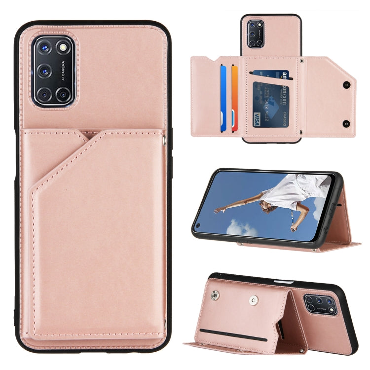 Skin Feel PU + TPU + PC Back Cover Shockproof Case with Card Slots & Holder & Photo Frame, For OPPO A9 2020, For OPPO A52 & A72 & A92, For OPPO A53, For OPPO F17, For OPPO F17 Pro & A93, For OPPO Realme 6, For OPPO Realme C3, For vivo Y17 & Y15 & Y12