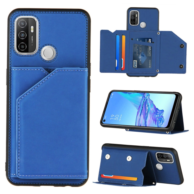 Skin Feel PU + TPU + PC Back Cover Shockproof Case with Card Slots & Holder & Photo Frame, For OPPO A9 2020, For OPPO A52 & A72 & A92, For OPPO A53, For OPPO F17, For OPPO F17 Pro & A93, For OPPO Realme 6, For OPPO Realme C3, For vivo Y17 & Y15 & Y12