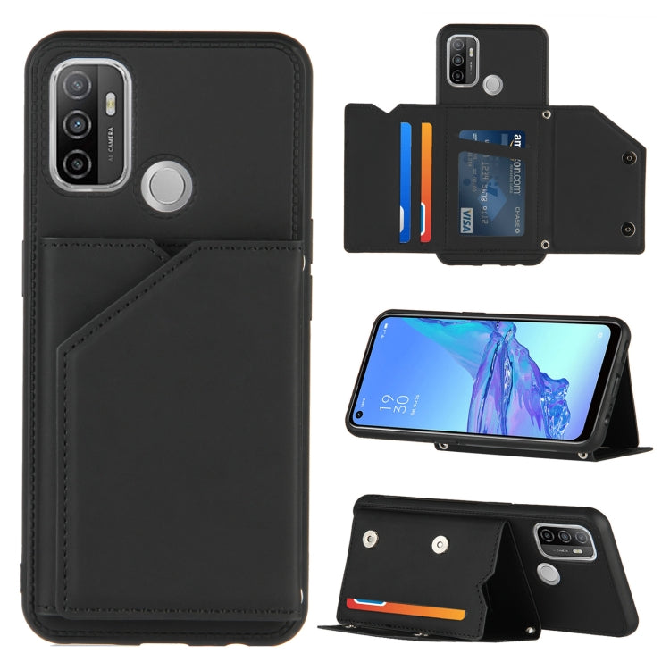 Skin Feel PU + TPU + PC Back Cover Shockproof Case with Card Slots & Holder & Photo Frame, For OPPO A9 2020, For OPPO A52 & A72 & A92, For OPPO A53, For OPPO F17, For OPPO F17 Pro & A93, For OPPO Realme 6, For OPPO Realme C3, For vivo Y17 & Y15 & Y12