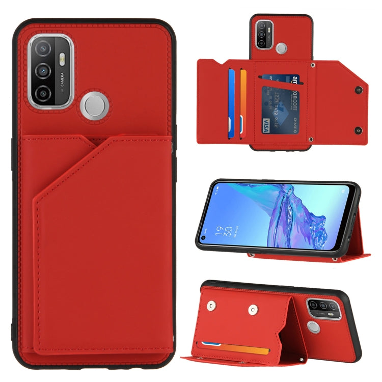Skin Feel PU + TPU + PC Back Cover Shockproof Case with Card Slots & Holder & Photo Frame, For OPPO A9 2020, For OPPO A52 & A72 & A92, For OPPO A53, For OPPO F17, For OPPO F17 Pro & A93, For OPPO Realme 6, For OPPO Realme C3, For vivo Y17 & Y15 & Y12