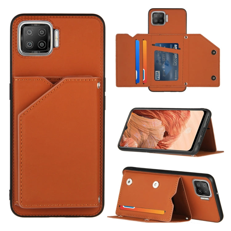 Skin Feel PU + TPU + PC Back Cover Shockproof Case with Card Slots & Holder & Photo Frame, For OPPO A9 2020, For OPPO A52 & A72 & A92, For OPPO A53, For OPPO F17, For OPPO F17 Pro & A93, For OPPO Realme 6, For OPPO Realme C3, For vivo Y17 & Y15 & Y12