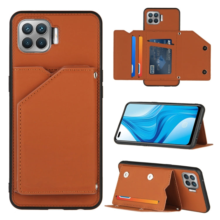 Skin Feel PU + TPU + PC Back Cover Shockproof Case with Card Slots & Holder & Photo Frame, For OPPO A9 2020, For OPPO A52 & A72 & A92, For OPPO A53, For OPPO F17, For OPPO F17 Pro & A93, For OPPO Realme 6, For OPPO Realme C3, For vivo Y17 & Y15 & Y12