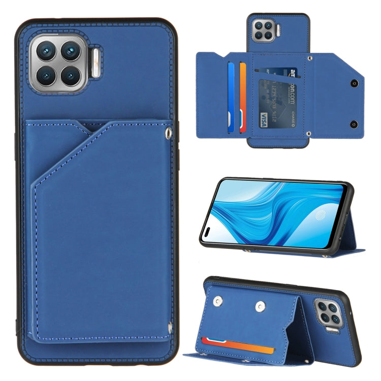 Skin Feel PU + TPU + PC Back Cover Shockproof Case with Card Slots & Holder & Photo Frame, For OPPO A9 2020, For OPPO A52 & A72 & A92, For OPPO A53, For OPPO F17, For OPPO F17 Pro & A93, For OPPO Realme 6, For OPPO Realme C3, For vivo Y17 & Y15 & Y12