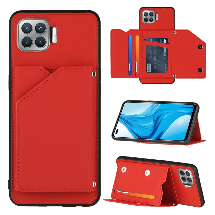 Skin Feel PU + TPU + PC Back Cover Shockproof Case with Card Slots & Holder & Photo Frame, For OPPO A9 2020, For OPPO A52 & A72 & A92, For OPPO A53, For OPPO F17, For OPPO F17 Pro & A93, For OPPO Realme 6, For OPPO Realme C3, For vivo Y17 & Y15 & Y12