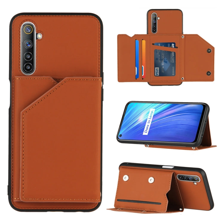 Skin Feel PU + TPU + PC Back Cover Shockproof Case with Card Slots & Holder & Photo Frame, For OPPO A9 2020, For OPPO A52 & A72 & A92, For OPPO A53, For OPPO F17, For OPPO F17 Pro & A93, For OPPO Realme 6, For OPPO Realme C3, For vivo Y17 & Y15 & Y12